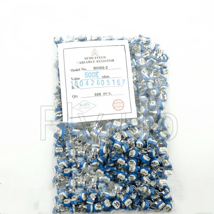 500pcs Trimmer Potentiometer RM065 RM-065 500K ohm 504 500K Trimmer Resistors Variable adjustable R