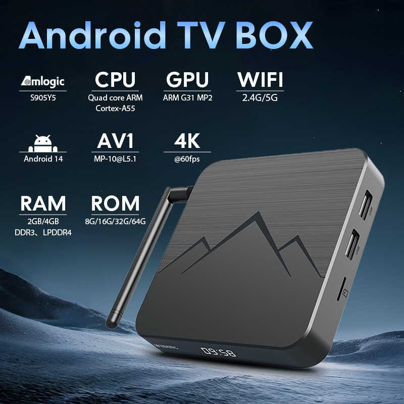 WUDUNG TX5 Set-Top Box S905Y5 Android14 BT5.0 4k 3D wifi6 HD