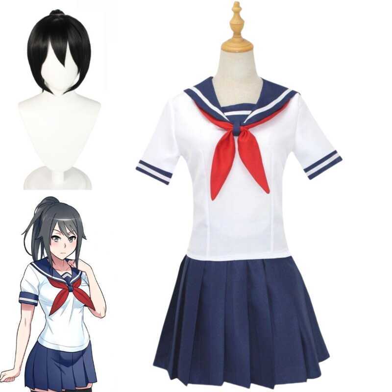 M Cosplay Ayano Aishi Jk Costume Synthetic Wig Anime Role Playing Costumescostumes
