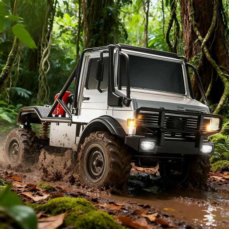 สินค้าใหม่ Mangniu MN333 โลหะผสม Full Scale RC รีโมทคอนโทรลรถรุ่น 1: 18 จําลอง Off-Road รีโมทคอนโทรล