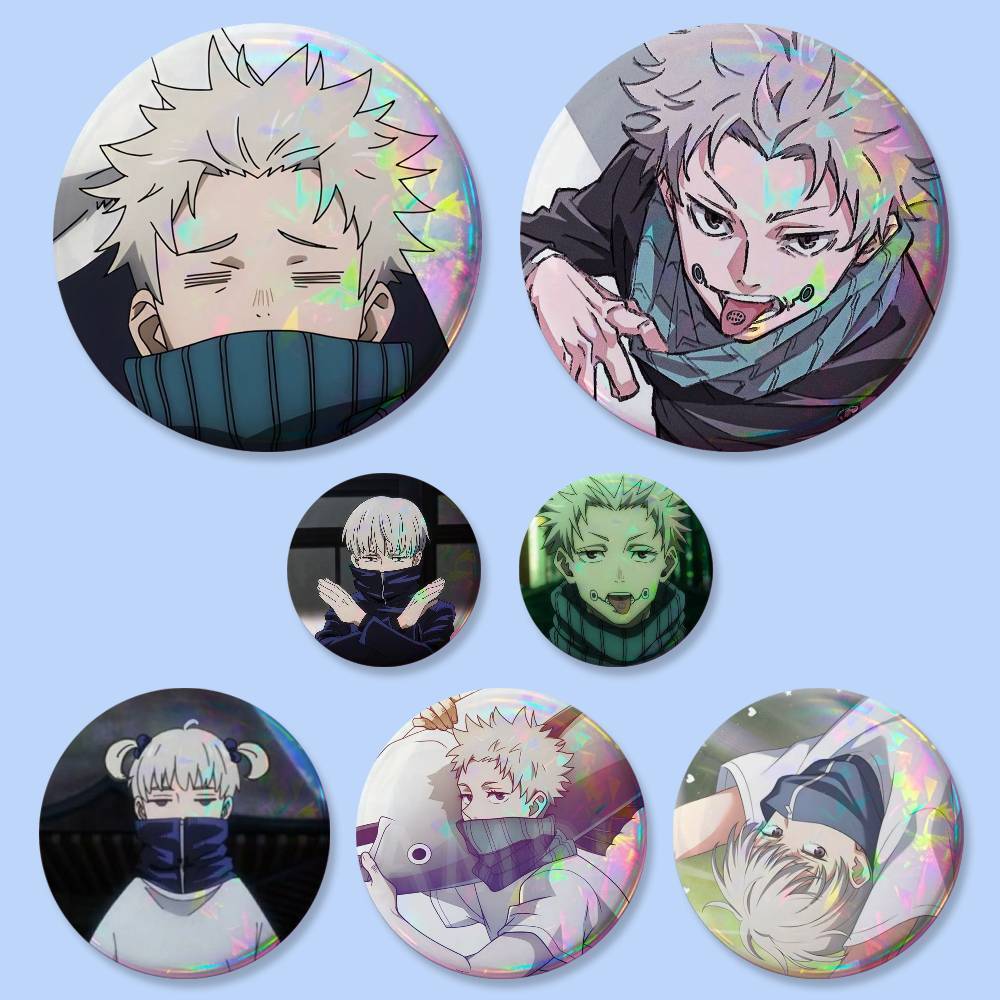 1 PC การ์ตูนบทบาทเล่น Toge Inumaki ป้าย 25 32 58 75 มม.รอบ Cosplay Pin กระเป๋า Decor แฟนรวบรวมเพื่อน