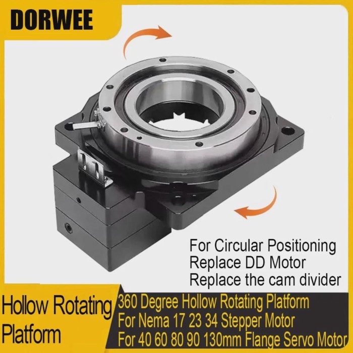 CNC Hollow Rotating Platform Ratio 5-200:1 4 Axis 5 Axis R Axis High Precision Replace Cam indexer/