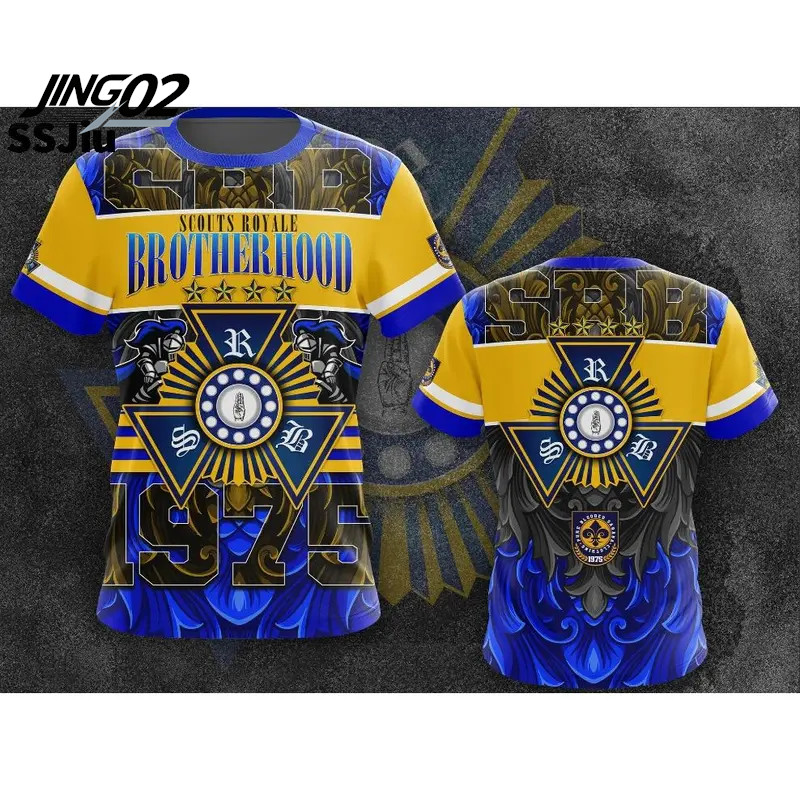 J02-2026 สไตล์ใหม่ SRB Scouts Royale Brotherhood Sport Jersey พิมพ์เต็มรอบคอที่กําหนดเองชื่อและโลโก้