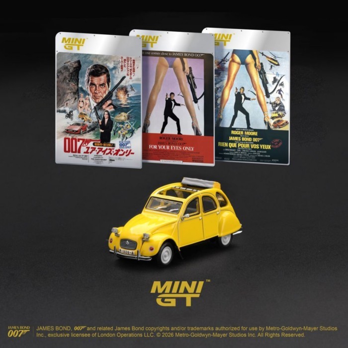 MINIGT 1: 64 Citroen Citroen 2CV 007 รุ่นภาษาอังกฤษโมเดลรถโลหะผสม