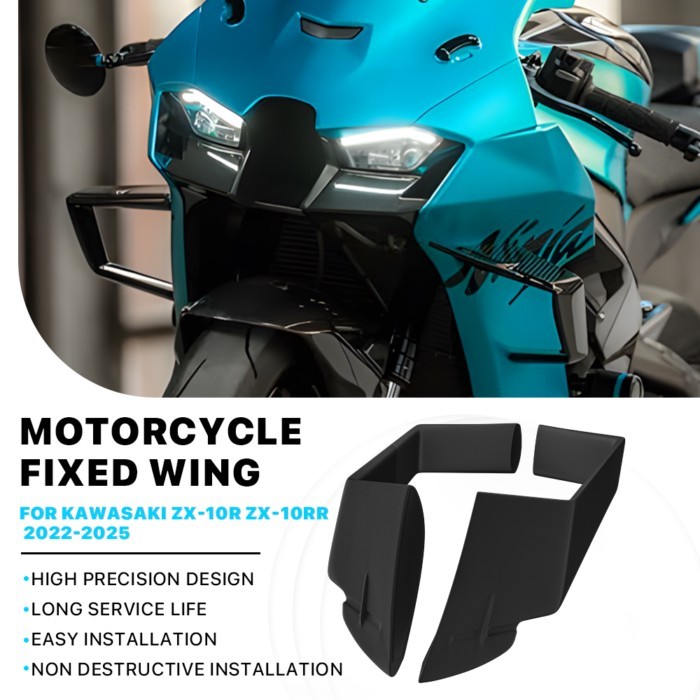 Motorcycle Winglet Spoiler For Kawasaki ZX-10R ZX10R ZX 10RR 2022-2025 Retrofit Aerodynamic Cowling