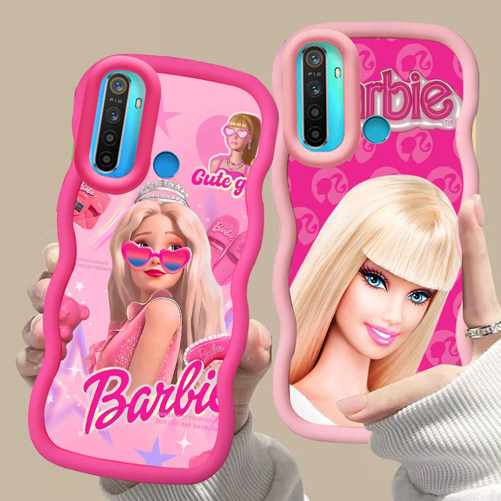 MERAH D-18 Barbie Girl สีชมพูสีแดงปลอกสําหรับ OPPO A31 A91 Reno 3 Realme 5 6i 5i 5s สีดํา