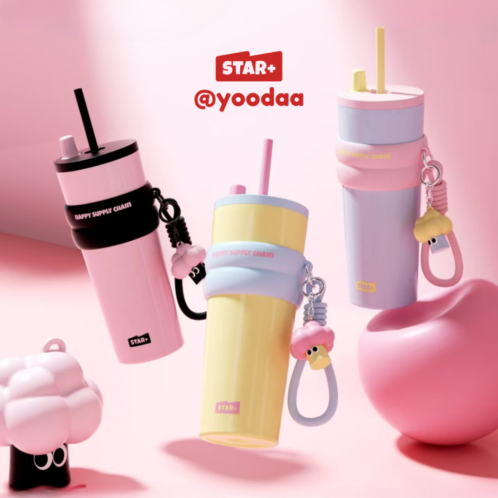 ♞,♘,♙【Follow us】STAR+ Ice cream Tumbler แก้วน้ำเก็บอุณหภูมิ วัสดุสแตนเลส 710ML ที่จับซิลิโคน ซับเซร