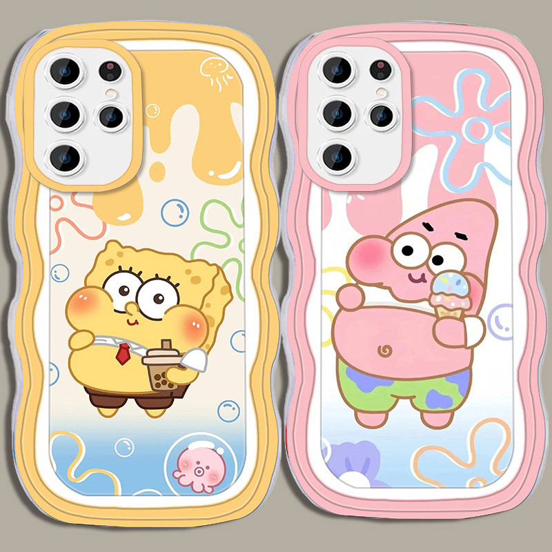 A-6 SpongeBob เคส TPU สําหรับ Samsung S21 S25 S22 S20 FE Ultra Plus เคสใส