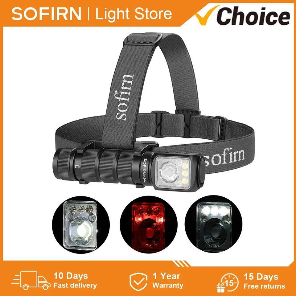ไฟฉาย Sofirn HS42 ความสว่าง 2100lm ชาร์จ USB-C พร้อมสปอตไลท์และ floodlight แสงสีแดง และหางแม่เหล็ก