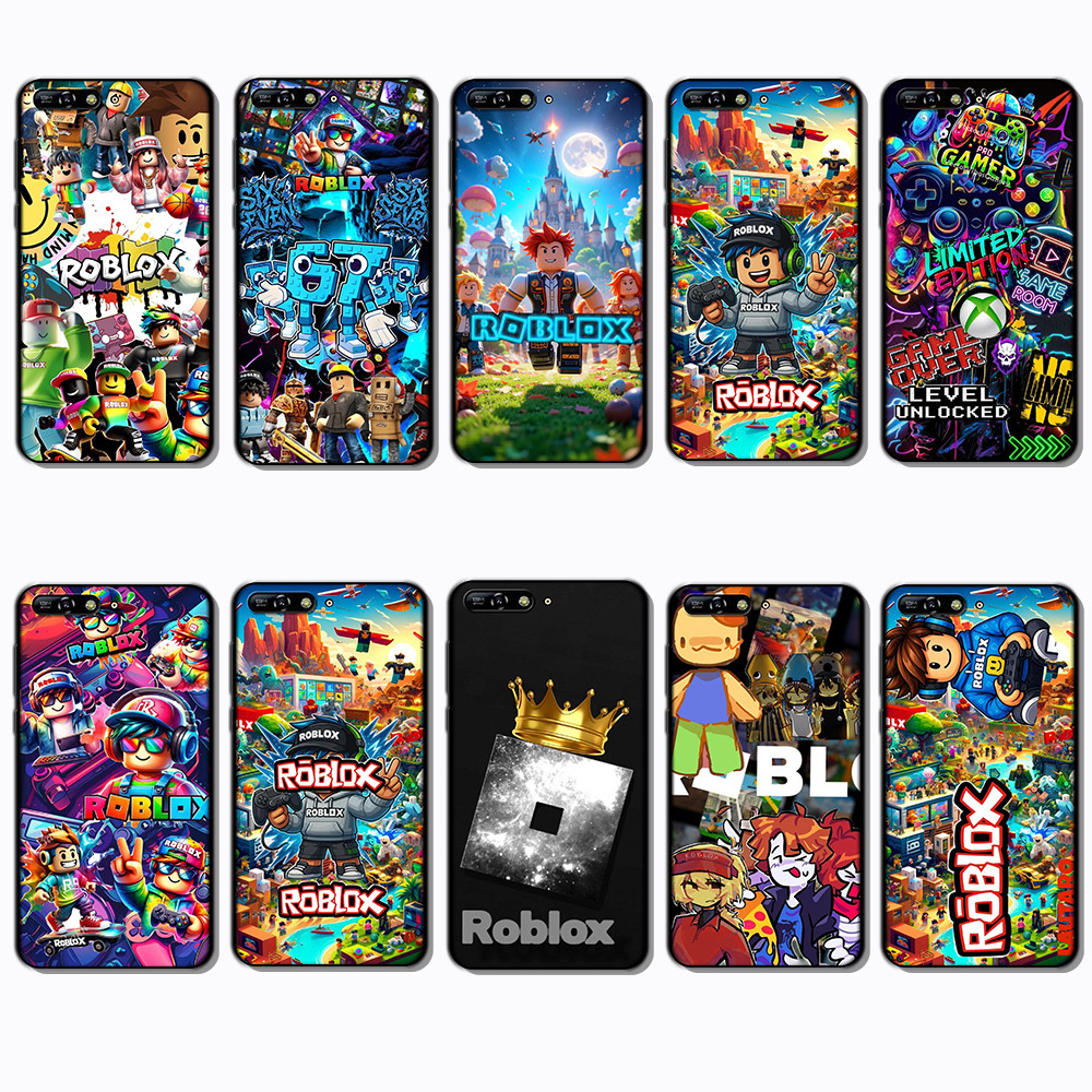 เคสโทรศัพท์สีดําแบบนุ่มสําหรับ Huawei Y6 Pro Y8P Y9A Roblox caseg