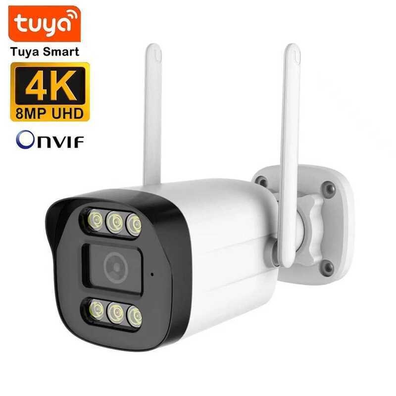 กล้องวงจรปิด IP แบบ Bullet ความละเอียด 4K 8MP 5MP 2MP รองรับ Tuya Smart Life Onvif WIFI HD กันน้ำ สำ