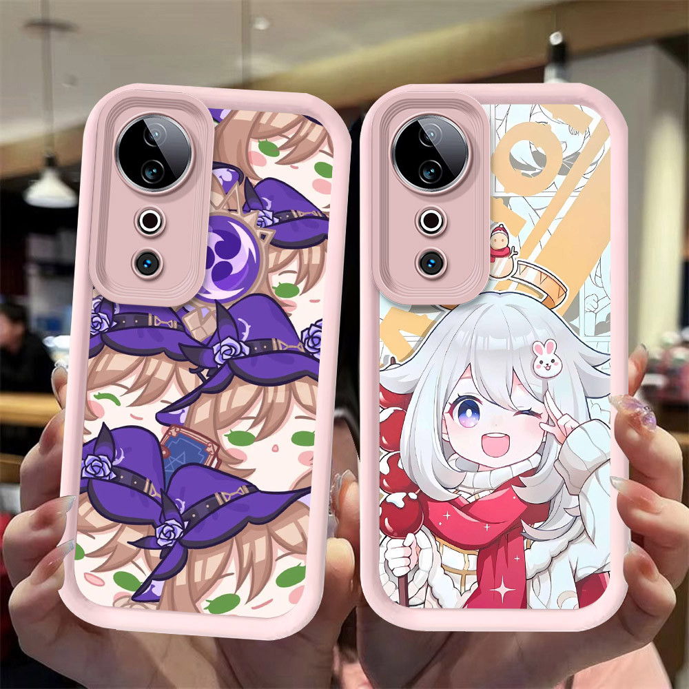 J-37 Genshin Impact ดำขาวชมพูเคสโทรศัพท์หรับ VIVO V50E V40 V50 5G