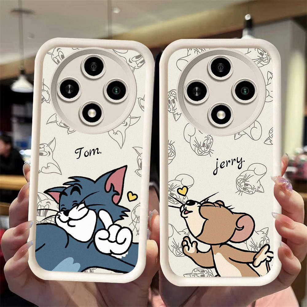 J-18 couple Cat Mouse ดำขาวชมพูเคสโทรศัพท์หรับ Xiaomi Redmi 14C A3X 14R A3 Pro POCO C75