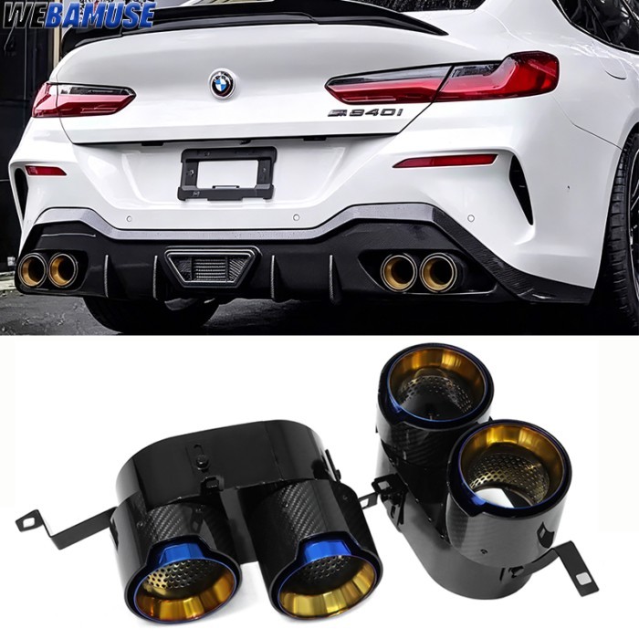 Carbon Fiber Quad Exhaust Tips Muffler Pipe For BMW 8 Series G14 G15 G16 840i M850i 850i 2018-2025