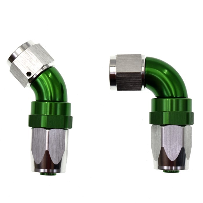 Car modification Universal Green silver AN6 AN8 45 Degree 90 Degree Oil Fuel Swivel Hose End Fittin