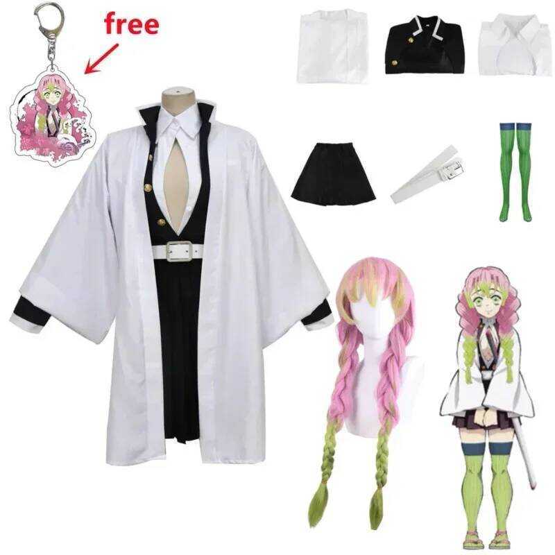 & Anime Kimono Kanroji Mitsuri Cosplay Costume Kisatsutai Sexy Women Halloween Clothes