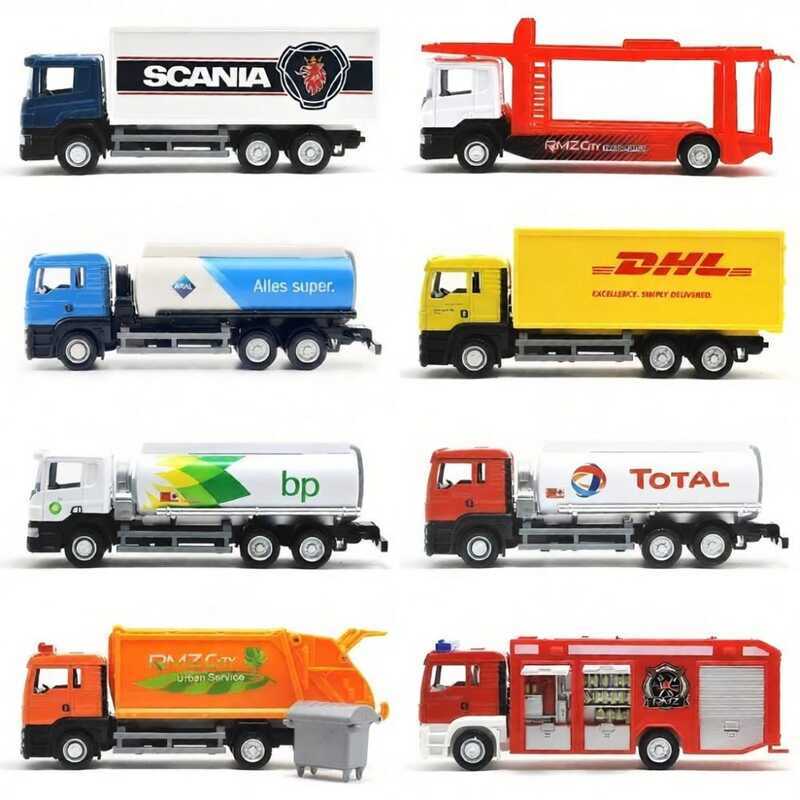 oy Model Scania Mann Engineering Mixer Fire Cargo Container Truck Metal Diecast Collectible Vehicle