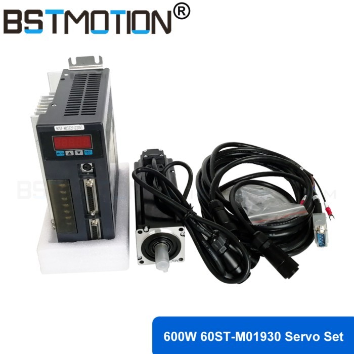 0.6kw Servo Motor 60ST-M01930 220V 600W 3000RPM 1.91N.M Permanent Driver AASD-15A With 3meter Cable