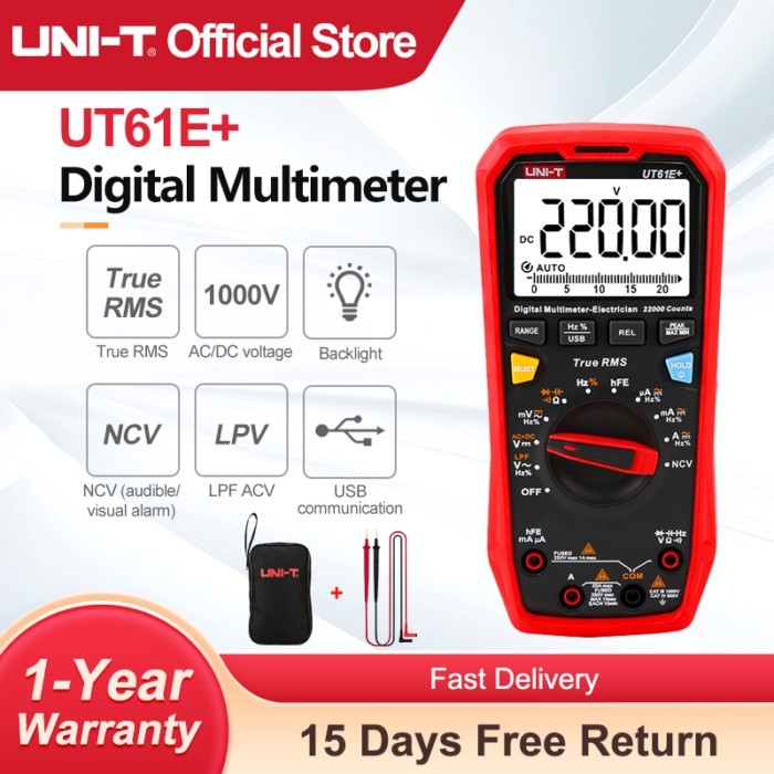UNI-T Digital Multimeter UT61E+ UT61D+ UT61B+ 1000V Automatic Multimeter 6000 Counts Duty Cycle Ana