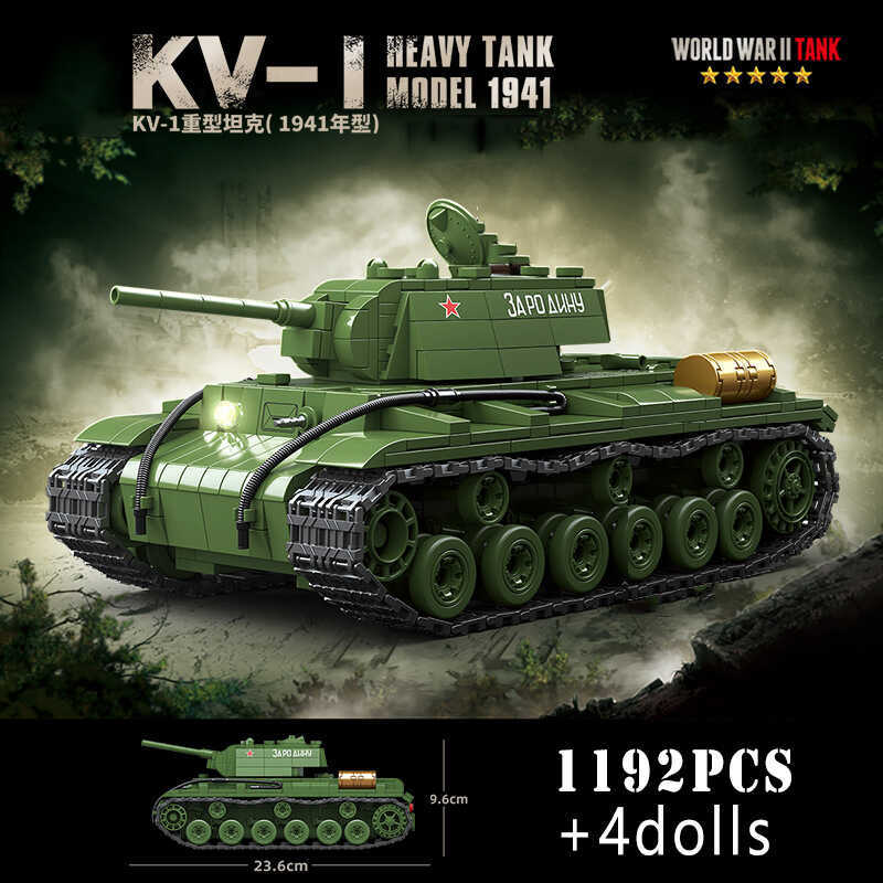 ussian T-34 Kv-1 Heavy Tank Building Blocks Ww2 Panther Sherman Tiger Panzer Maus Tanks Bricks Kids