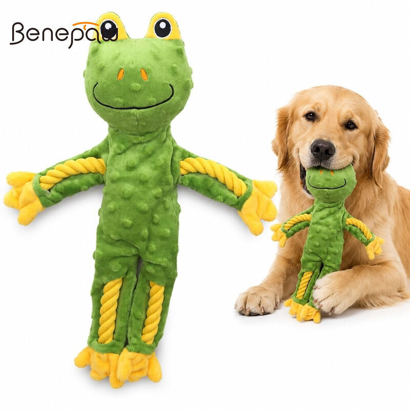Benepaw ตุ๊กตาสุนัขของเล่น Squeaker โพลีเอสเตอร์นุ่ม PP ผ้าฝ้ายความวิตกกังวลบรรเทา Chew Deterrent ซักเครื่องได้