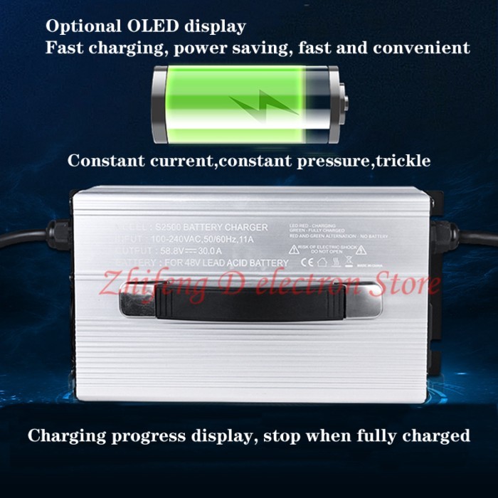 Electric vehicle charger 60V25A, 72V21A, 84V20A, 96V13A lithium iron phosphate charger, high power