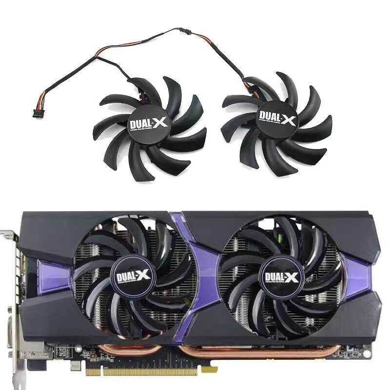 สีน้ําเงิน R9 270/280/280X/285/HD7850/7870/7950/7970 พัดลมการ์ดกราฟิก