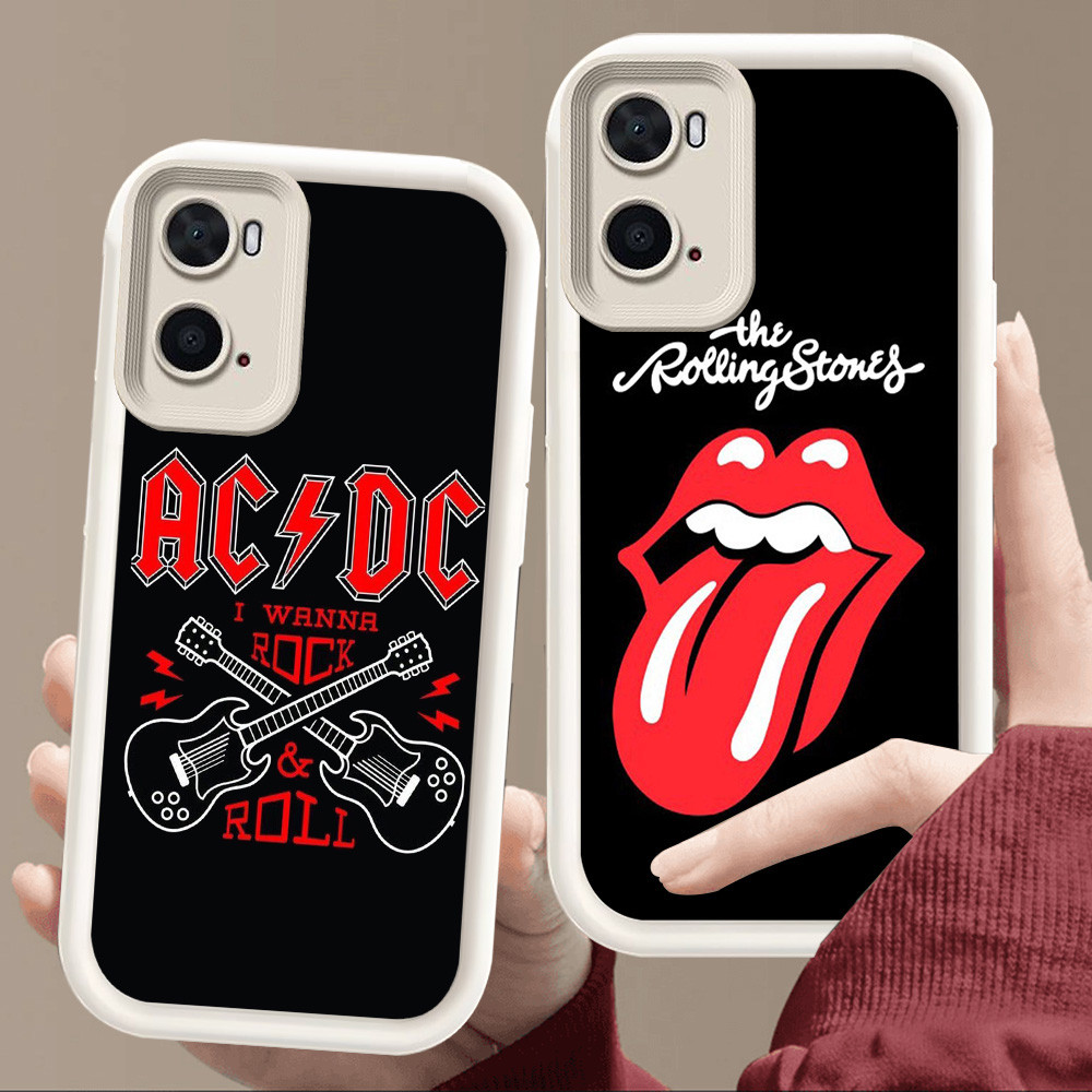 เคสสําหรับ OPPO A57 A77s A76 A36 A57e A96 A57s A77 นุ่มสีขาว E77 แฟชั่น Rock Band