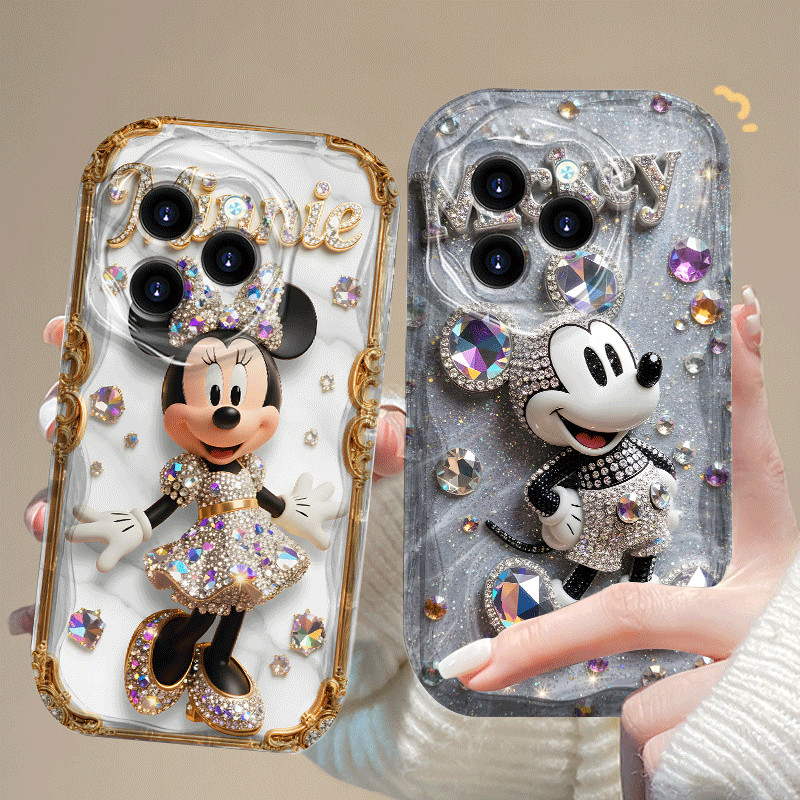 ปลอกสําหรับ Infinix HOT 40 Pro TECNO TEChno Spark 20 Pro แฟชั่นหรูหราน่ารัก Mickey Minnie การ์ตูน 2D