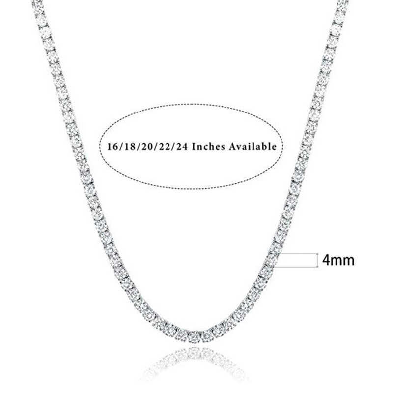 Platinum Plated 4 กรงเล็บ 2mm3mm4mm5mm6mm Zircon เทนนิสสร้อยคอสร้อยคอแฟชั่นอินเทรนด์