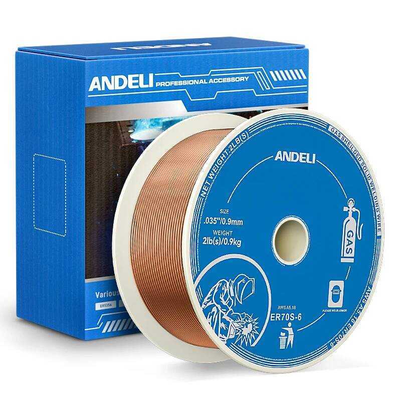 ลวดเชื่อม MIG ANDELI 1KG รุ่น ER70S-6 ขนาด 0.8/0.9 มม. ลวดเชื่อมเหล็กกล้าคาร์บอนแบบมีแก๊สป้องกัน สำห