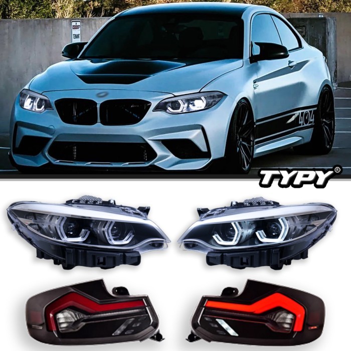 TYPY Car Lights For BMW 2 Series F22 F87 M2 Headlight 2014-2021 LED Projetor Head Lamp Daytime Runn