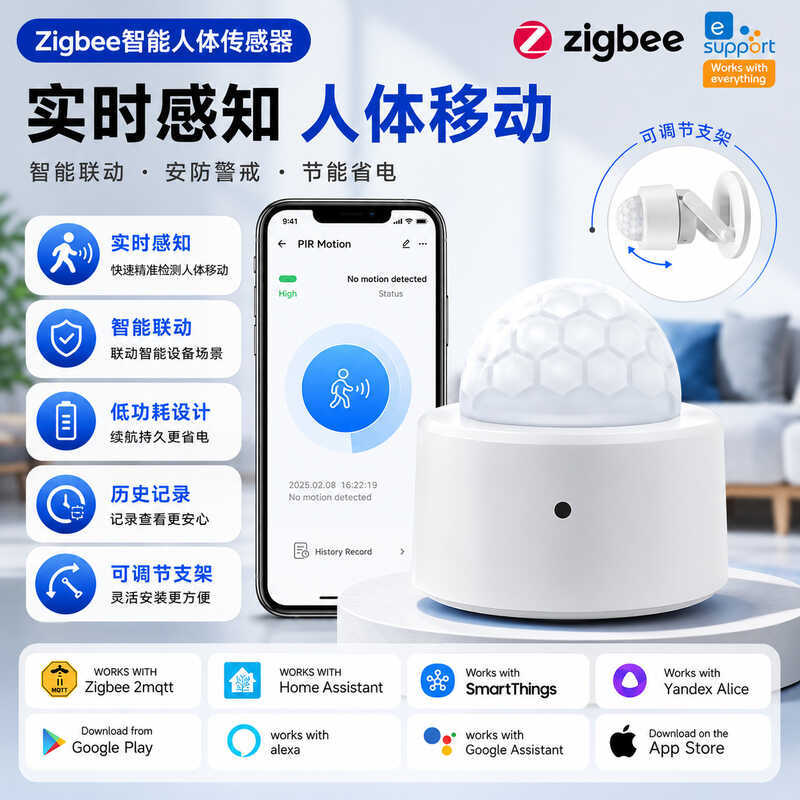EWelink เซ็นเซอร์อินฟราเรด eWelink Zigbee การตรวจจับร่างกายมนุษย์และ 2MQTT, ผู้ช่วยในบ้าน