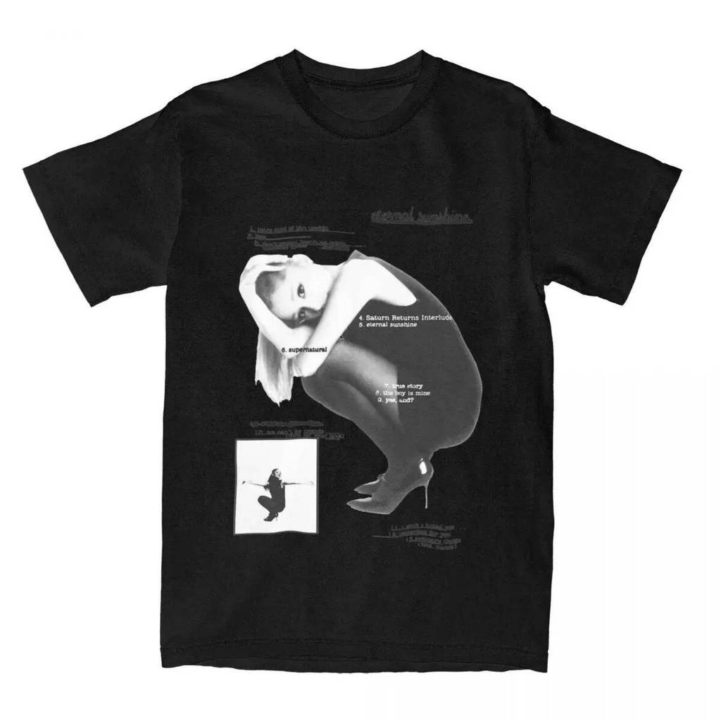 Eternal Sunshine Tracklist เพลงเสื้อยืดฤดูร้อน Ariana Grandes เสื้อยืดผ้าฝ้าย Cool Tee เสื้อสําหรับค