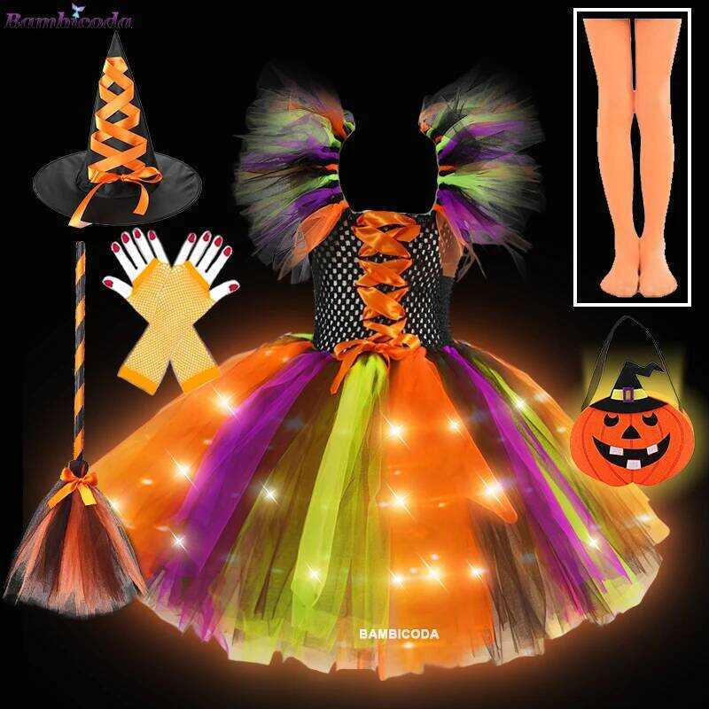 irl Princess LED Light Up Dress Halloween Costume Carnival Party Disguise Scary Cosplay Vampire Set