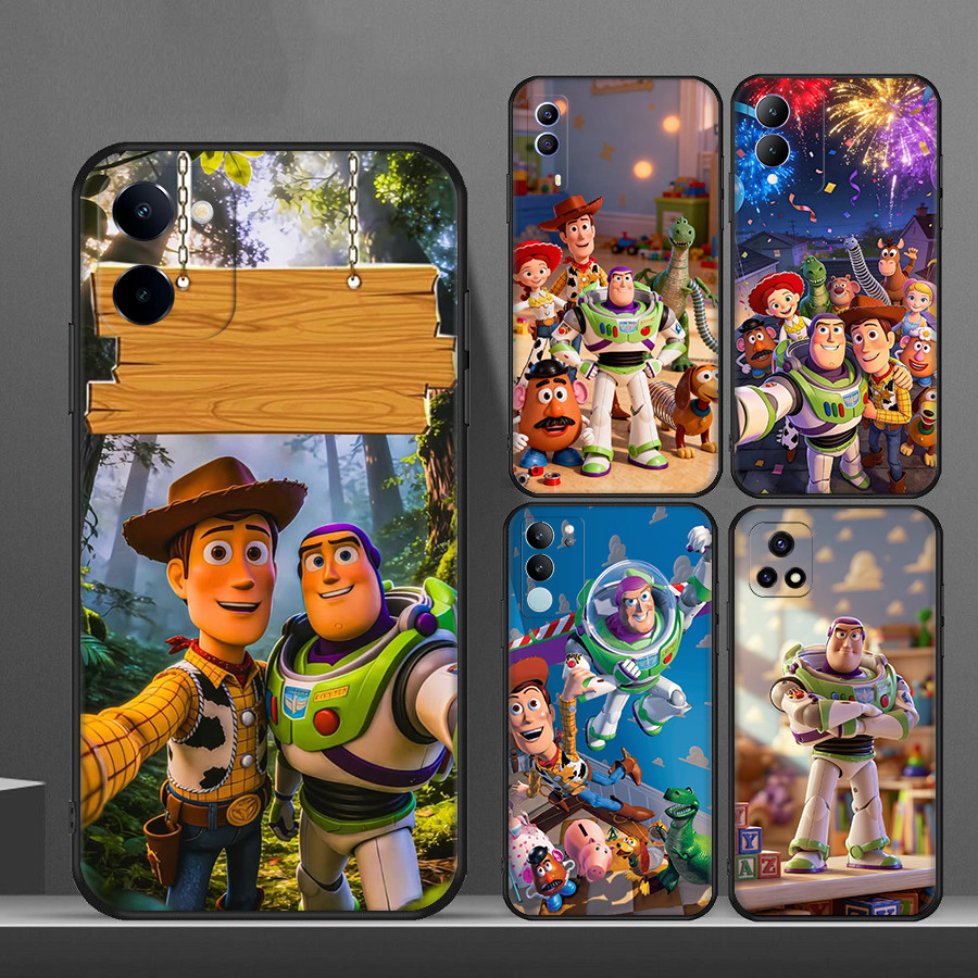 สําหรับVivo V7 Plus Y79 V9 Y85 Y89 V11i V11 V15 V20 Pro V19 SE Y70 V21 Toy Story 8Y14 นุ่มสีดําTPUเค