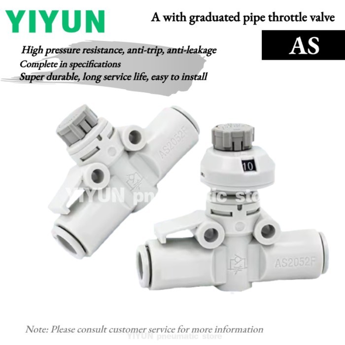 AS1002FS/AS2002F/AS3002F/AS4002F-04/06/08A/10A/12A Speed regulating valve pneumatic pipes AS2052F T