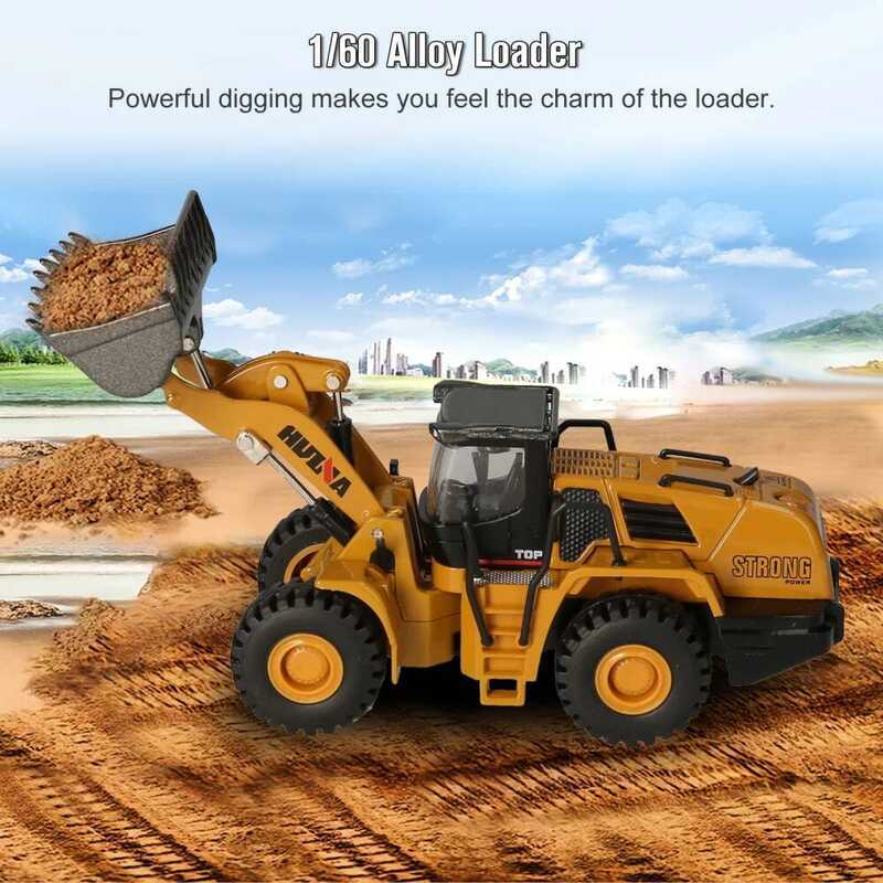 y Loading Model Bulldozer Truck Road Roller Loader Mini Engineering Construction Vehicle Toys Gifts