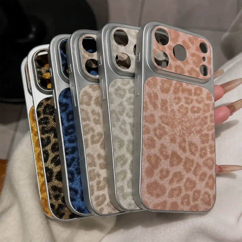 เคสโทรศัพท์ลายเสือดาวแบบมีช่องหน้าต่างสำหรับ iPhone 17 16 15 14 13 11 Pro Max และ 15 Plus ผิวสัมผัสแบบหนัง กันกระแทก