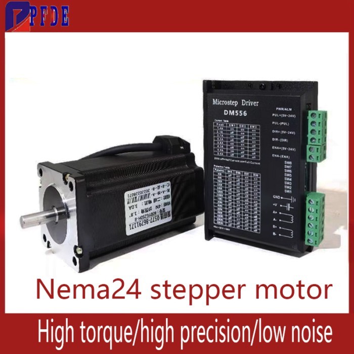 Nema24 Stepper motor 60mm 3N 4N High torque motor with DM556 Step Motor Driver for Carving Machine