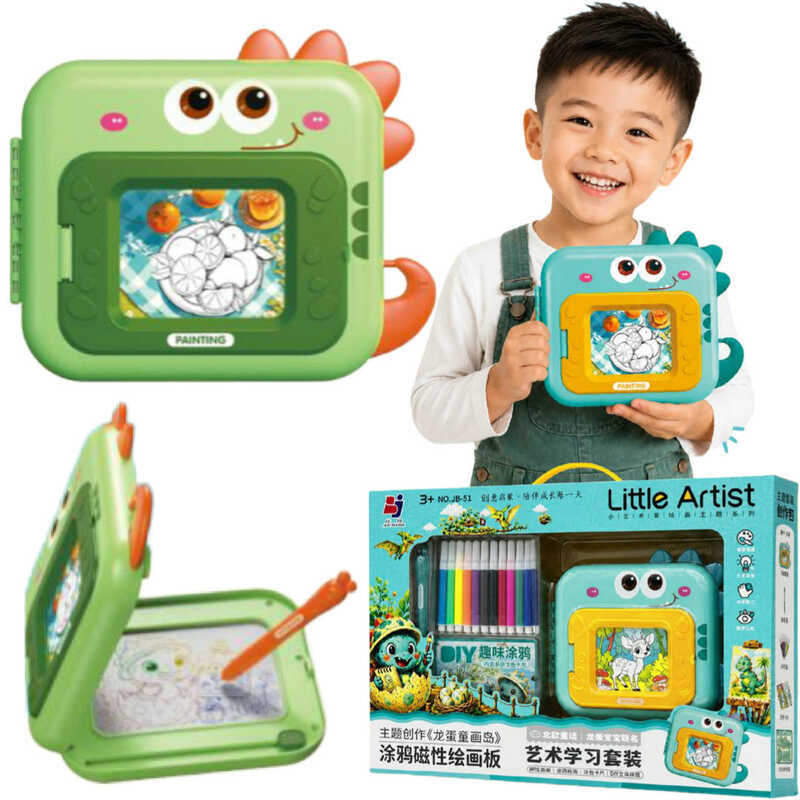 ไดโนเสาร์ Graffiti Magnetic ภาพวาดกระดานเขียน JB-51 กระดานเขียนเครื่องเขียนการศึกษา diy Play House จ