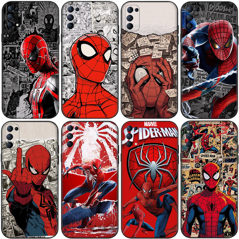 สําหรับ OPPO Reno 5 6 5K 8T 7 lite 7z A3 A3X A80 A60 A40 pro TPU นุ่มเคสโทรศัพท์ฝาครอบป้องกัน Spider