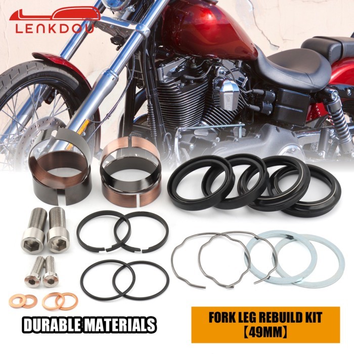 Motorcycle 49mm Black Front End Fork Leg Rebuild Kit For Harley Dyna Super Glide FXD Street Bob FXD