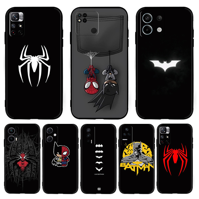 สําหรับ Redmi K20 K40 K60 K70 Pro K50 Gaming A3 A3X Cool การ์ตูนค้างคาว Spiderman 9Y5 แฟชั่นสีดํา TP