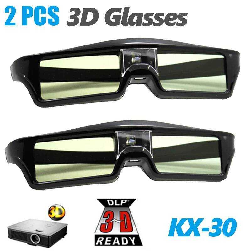 2PCS 3D แว่นตา DLP-L Active Shutter Universal สําหรับ Xgimi Z4XH1/Z5 Optoma Sharp LG H5360 Jmgo BenQ