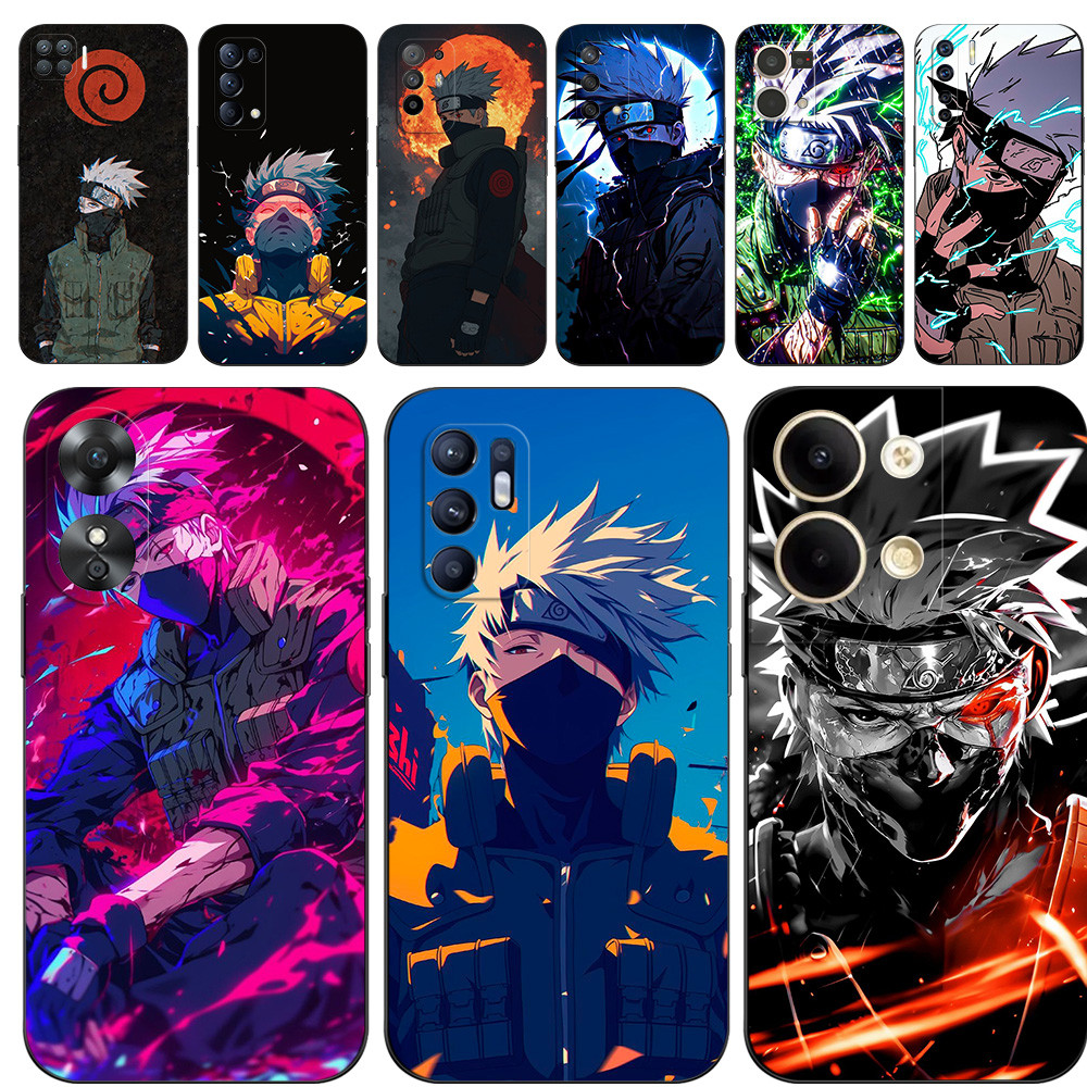 สําหรับOppo F15 4G Reno 3 Global A96 K9S 5Gโทรศัพท์ปกหลังซิลิคอนสีดําTpu dark kakashi