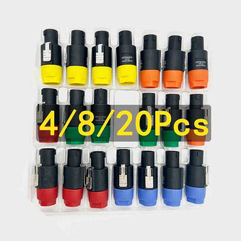 4/8/20 ชิ้น ขั้วต่ออะแดปเตอร์ Speakon แบบ Twist Lock 4 ขั้ว สำหรับ NL4FC NL4FX NLT4X NL2FC อุปกรณ์เส
