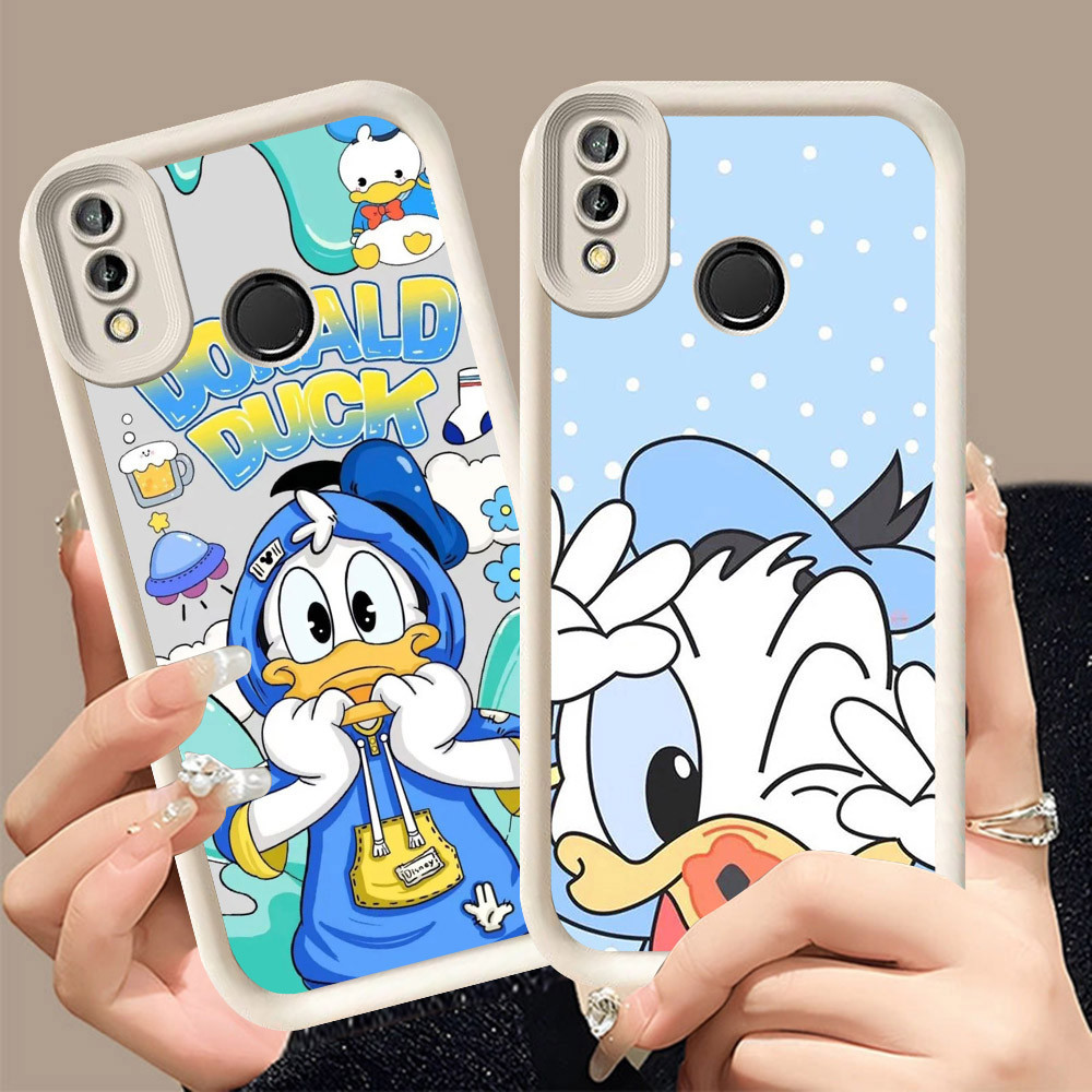 Q-13 Donald Duck ขาวดำเคสโทรศัพท์หรับ VIVO Y91C Y91 Y1S Y93 Y95 ปกสีชมพู