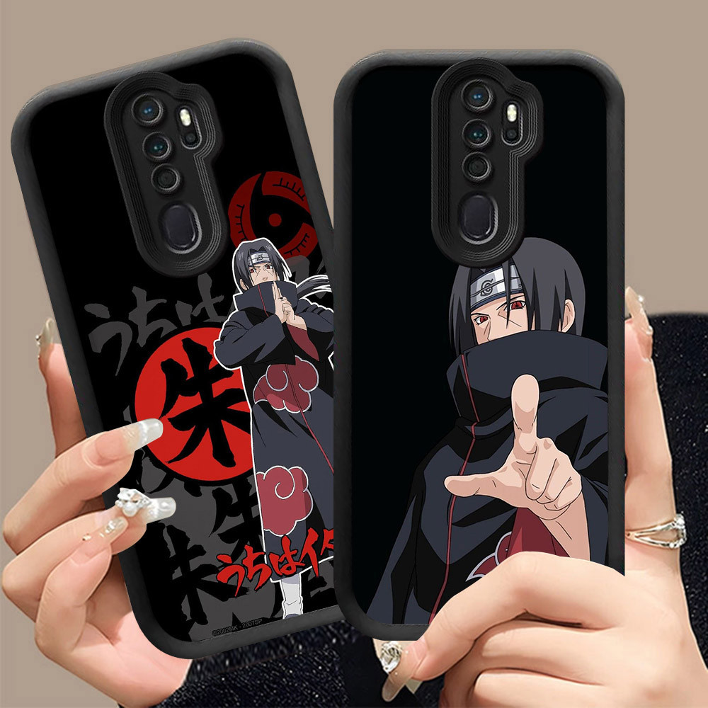 Q-8 Naruto itachi ขาวดำเคสโทรศัพท์หรับ OPPO A5 A9 2020 ปกสีชมพู