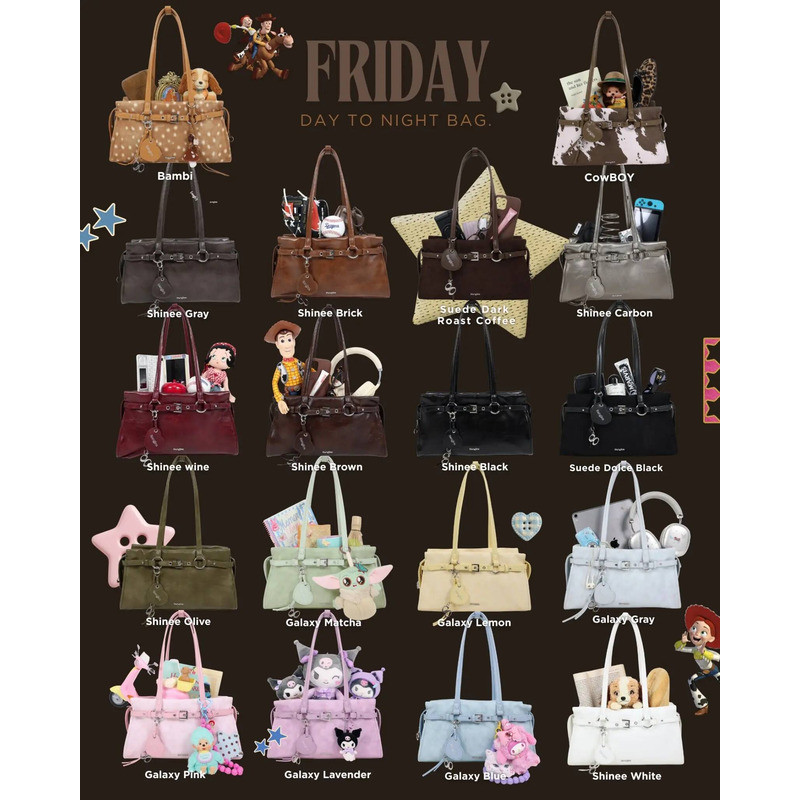 8Anglesshop- กระเป๋า Friday Size 12.5 นิ้ว ใส่ipadได้ #กระเป๋าbelt #กระเป๋าสะพายไหล่ 8Angles E002